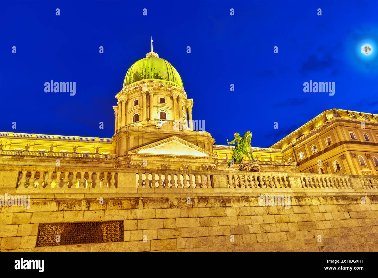 Budapest Royal Castle at night time. Hungary. Stock Photo