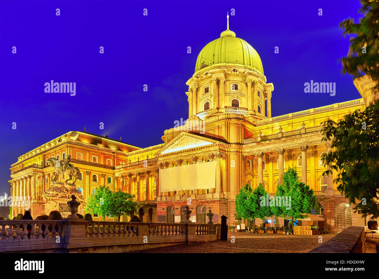 Budapest Royal Castle at night time. Hungary. Stock Photo