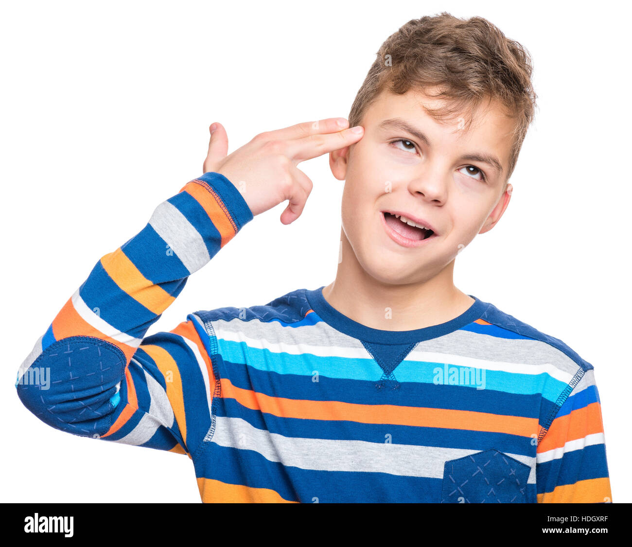 Emotional portrait of teen boy Stock Photo