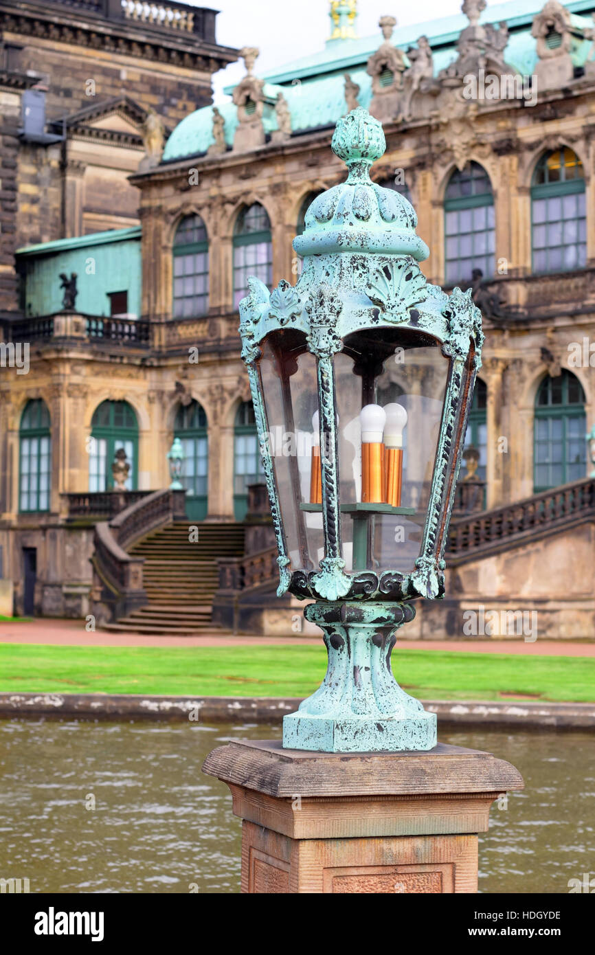 Lantern in Zwinger Palace (Der Dresdner Zwinger) in Dresden. Stock Photo