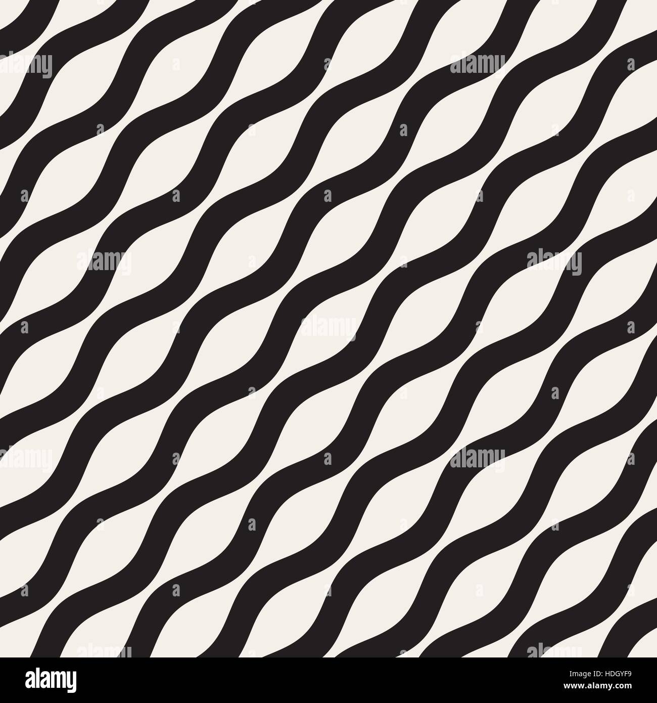 Wavy Ripple Lines. Vector Seamless Black and White Pattern Stock Vector ...