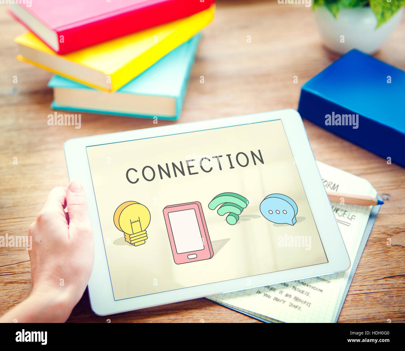 Networking Connection Communication Icon Concept Stock Photo