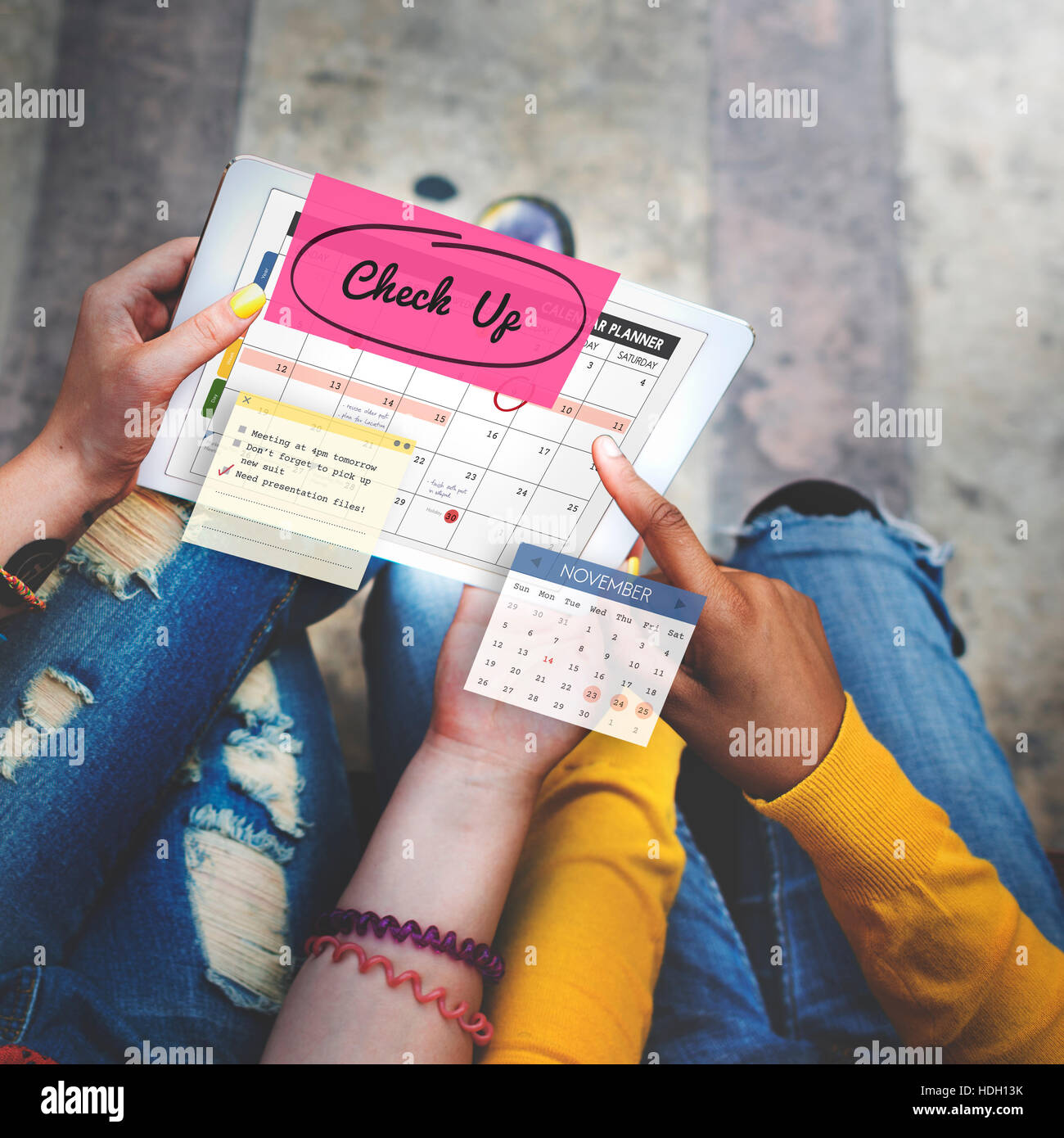 Check up Event To Do List Headline Concept Stock Photo - Alamy