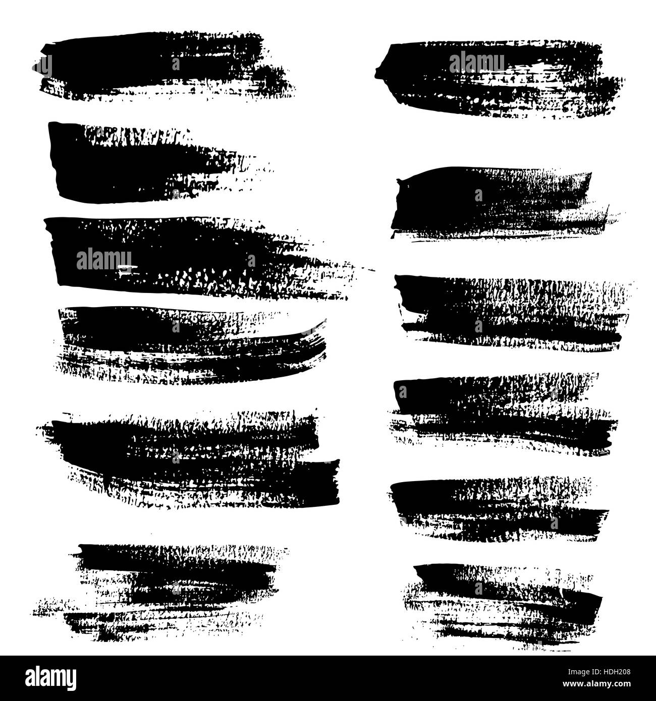 Black ink vector brush strokes. Vector illustration. Grunge texture ...