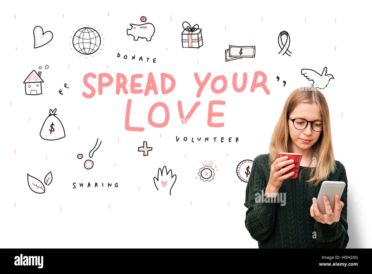 Spread Your Love Donations Charity Support Concept Stock Photo