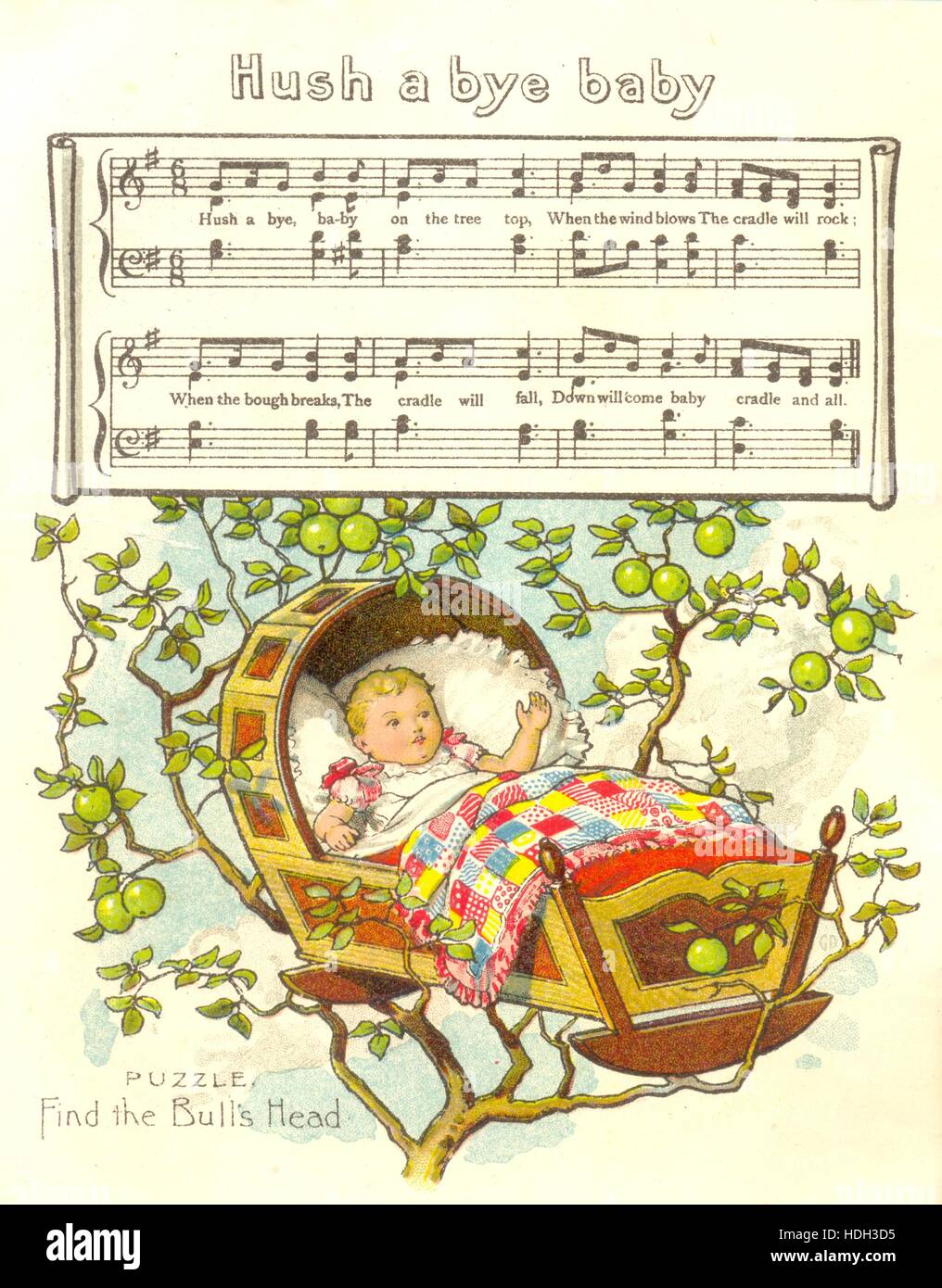 Chromolithographed page from Colman's Mustard booklet Part II of Rhymes & Tunes for Little Folks Stock Photo