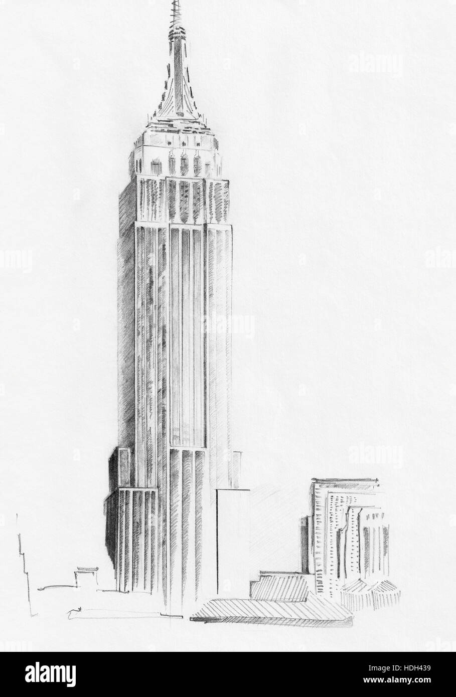 Sketch of Empire State Building Stock Photo
