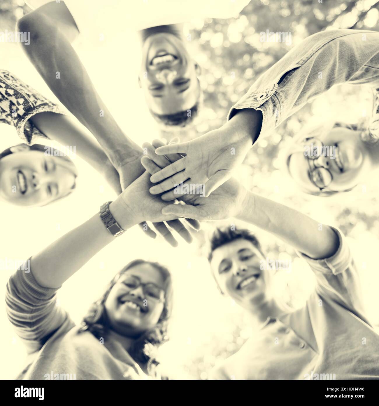 Diverse Teens Hands Together Concept Stock Photo - Alamy