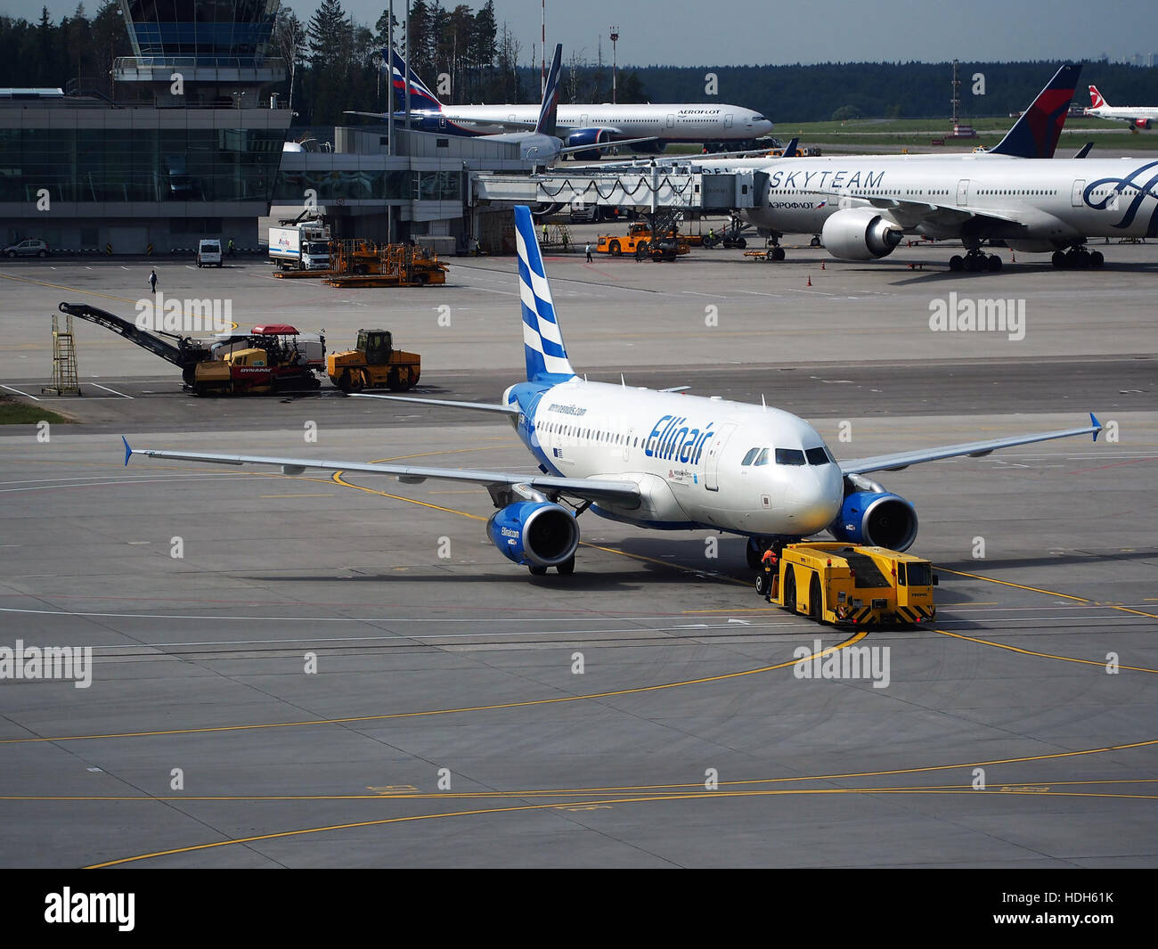 SX-EMM is an aircraft seen at Sheremetyevo International Airport, known for its distinctive livery and operational history. The image captures the aircraft during its time at one of Russia's busiest international airports. Stock Photo