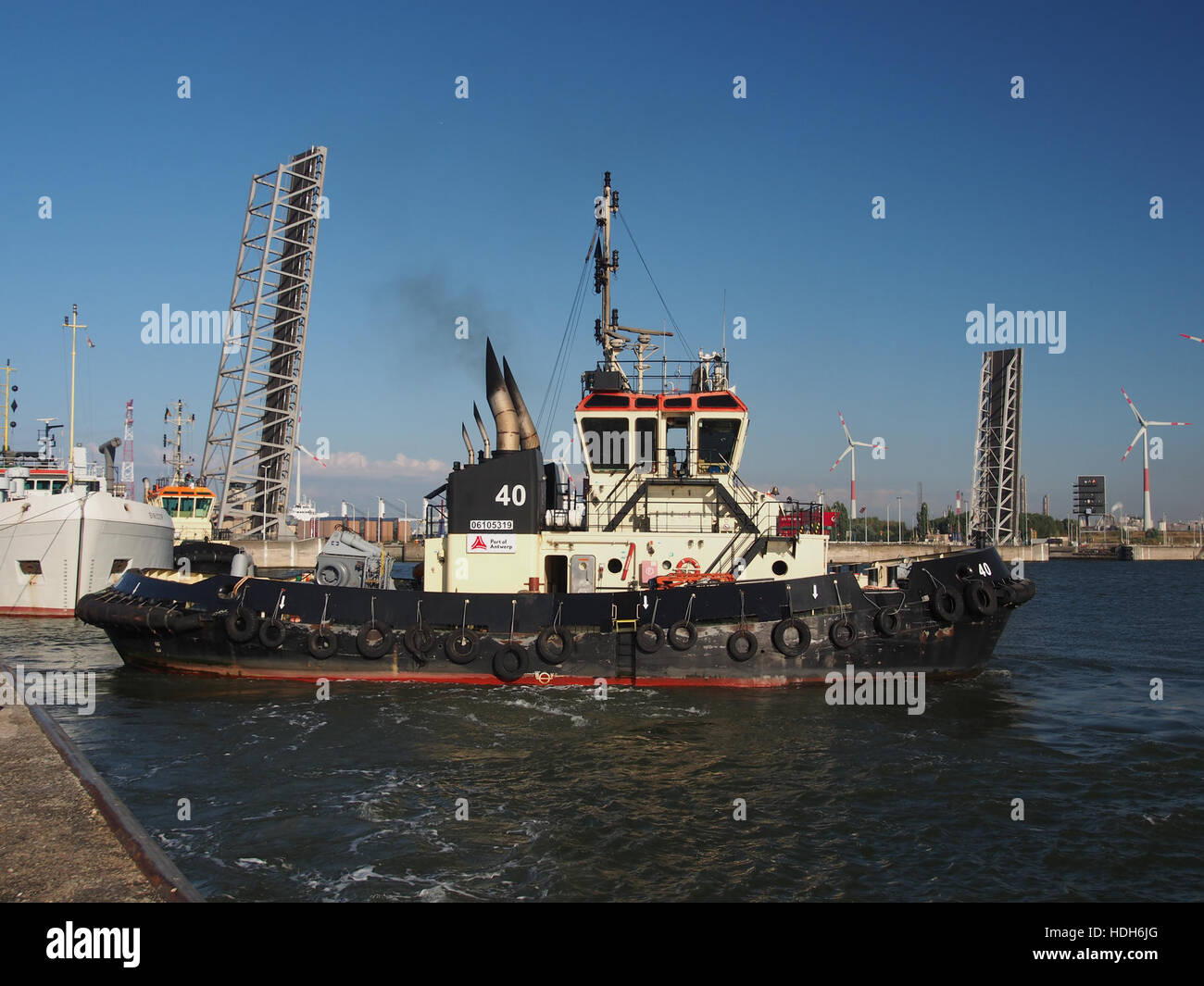 40 (tugboat, 2012) at the kai in front of the Berendrechtlock pic4 Stock Photo