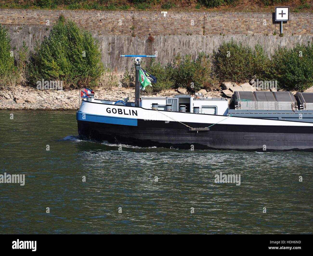 Goblin (ship, 2013) ENI 02335529 at the Rhine near Oberwesel pic4 Stock Photo