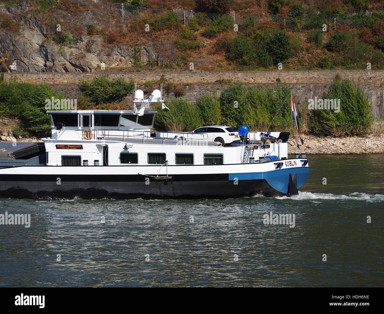 Goblin (ship, 2013) ENI 02335529 at the Rhine near Oberwesel pic5 Stock Photo