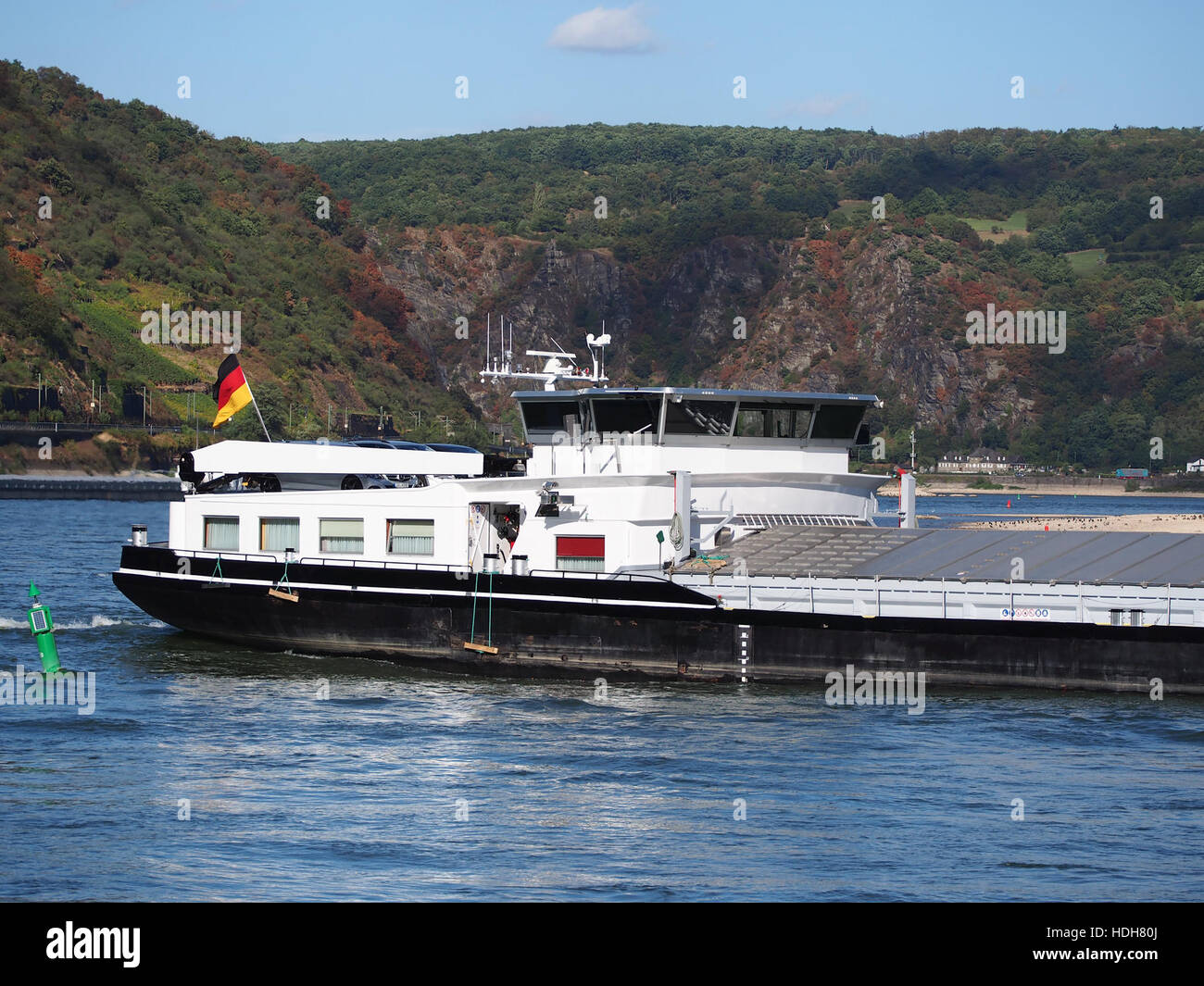 Calypso (ship, 2000) ENI 06003594 on the Rhine at Oberwesel pic7 Stock Photo