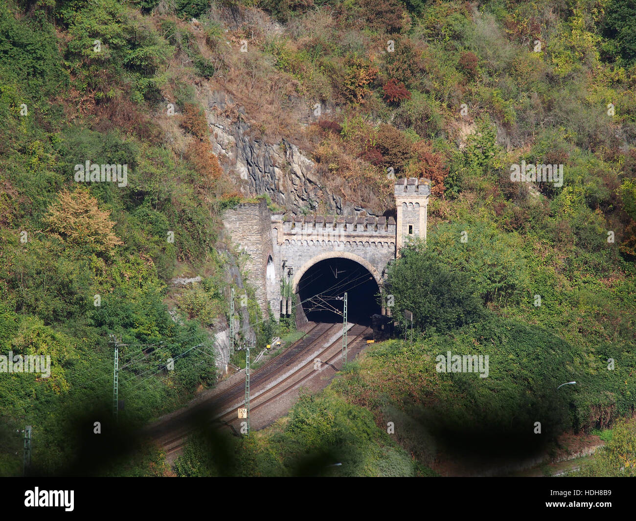 Tunnel eingang von Linke Rheinstrecke Stock Photo