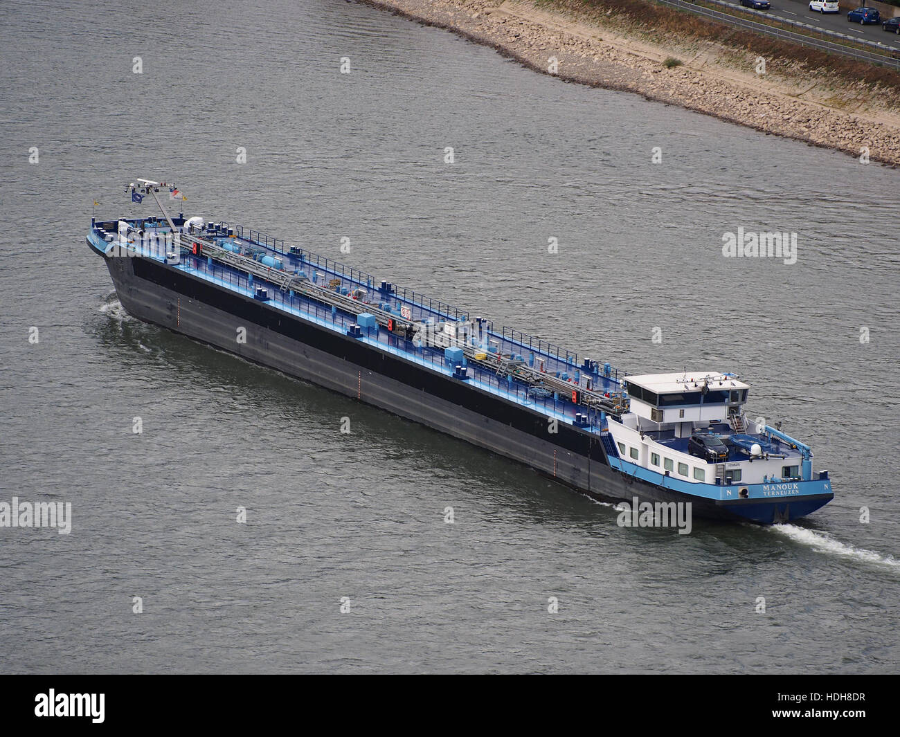 Manouk (ship, 2004) ENI 02326370 on the Rhine at Sankt Goar pic5 Stock Photo