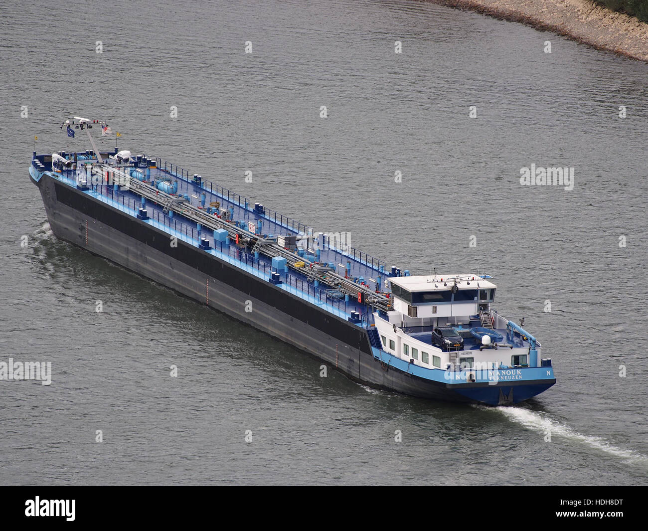 Manouk (ship, 2004) ENI 02326370 on the Rhine at Sankt Goar pic6 Stock Photo