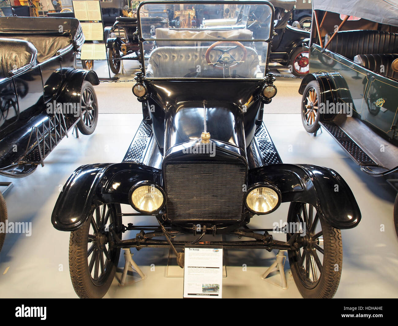 The 1916 Ford T Open Tourer is a classic example of early 20th-century automotive design. Known for its accessibility and affordability, this model represents a significant moment in automotive history during the era of mass production. Stock Photo
