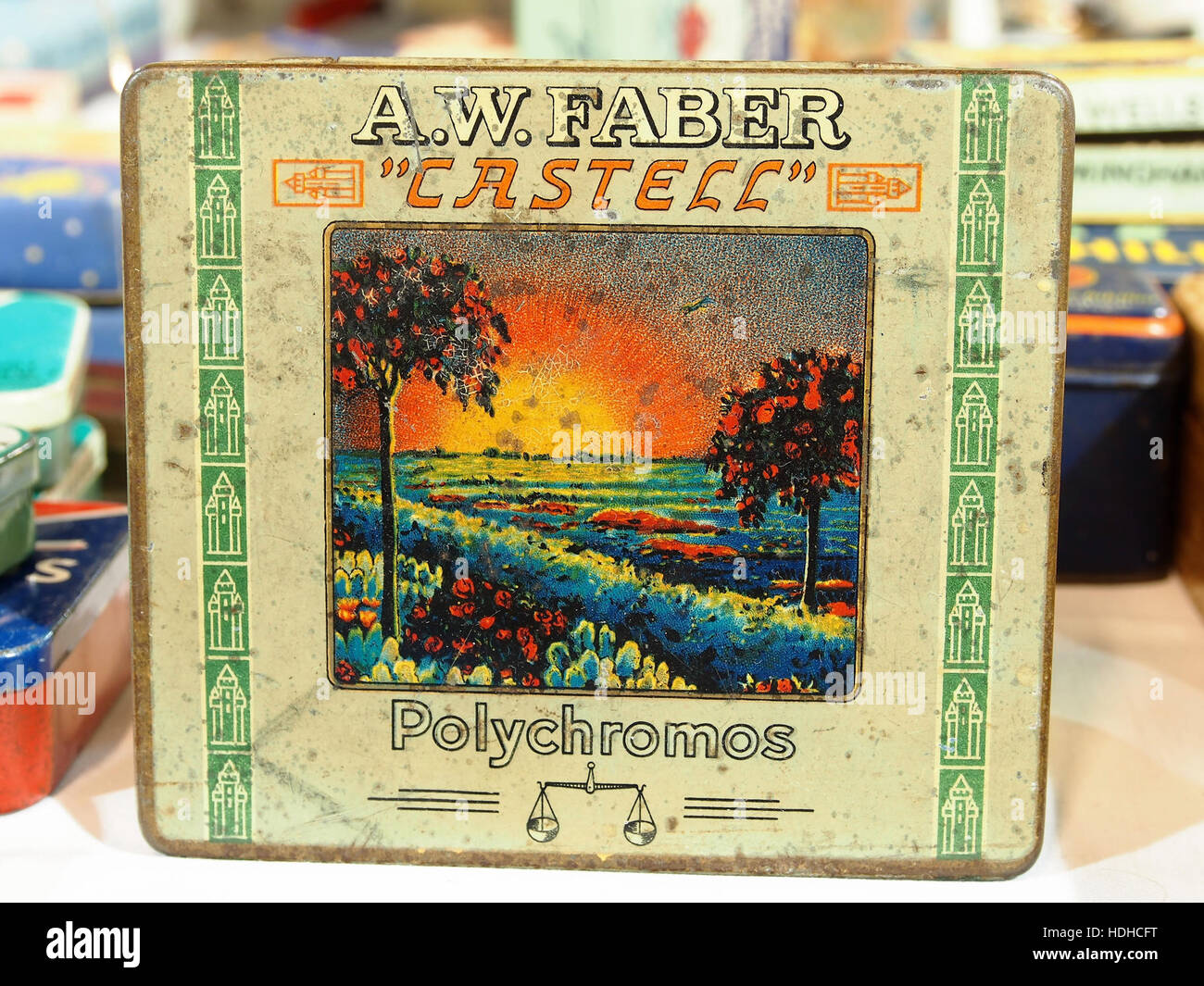 AW Faber Castell Polychromos blikje Stock Photo