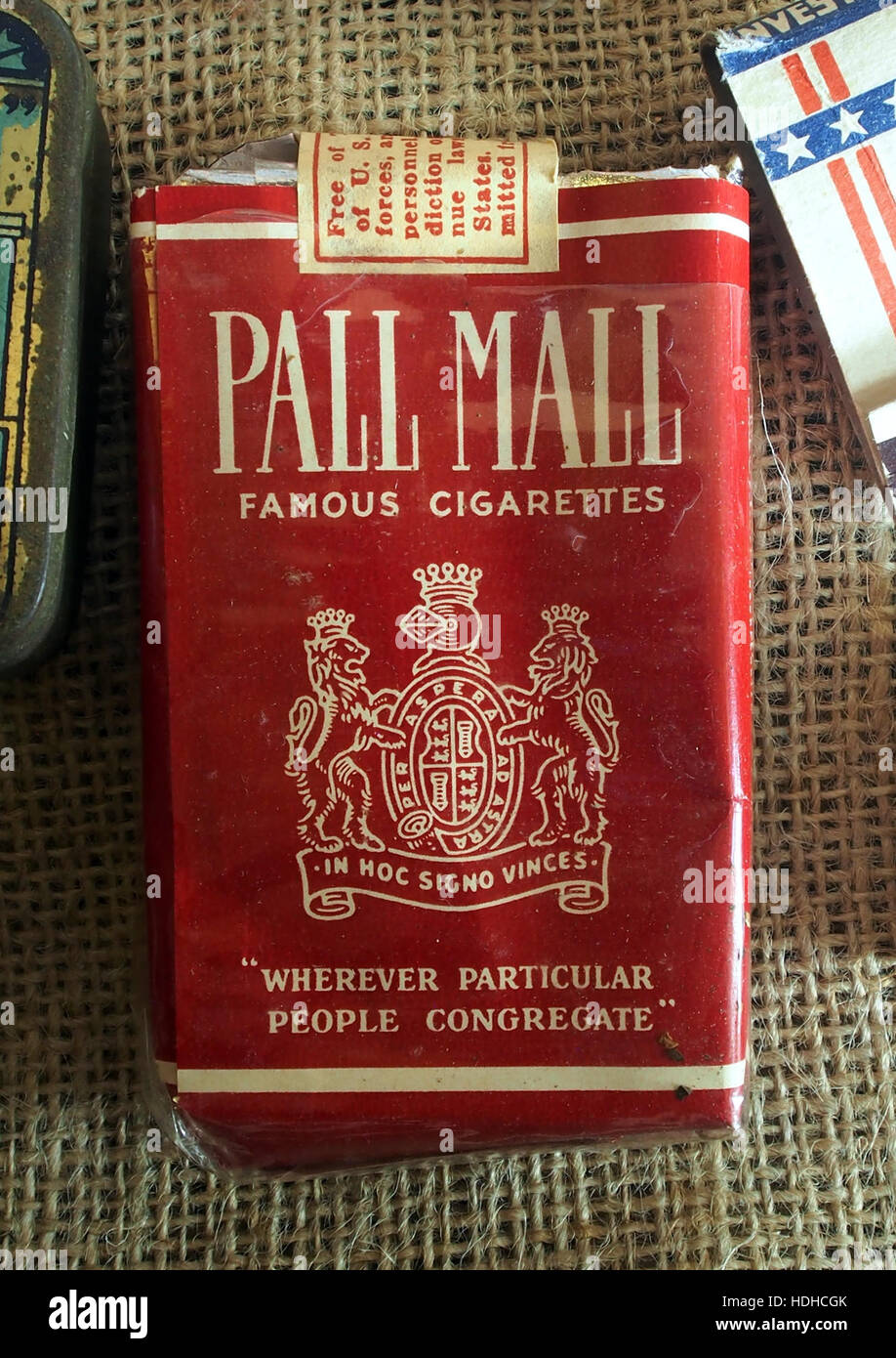 Pall Mall cigarette pack, Museum Winter 1944 in Gingelom Stock Photo
