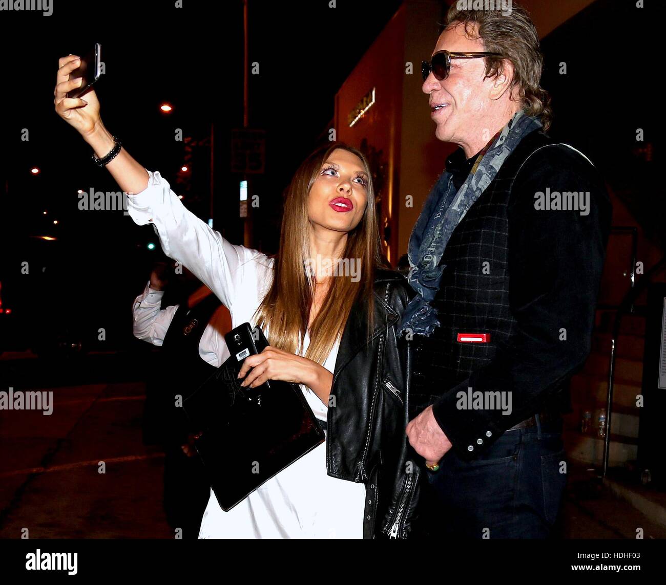 Mickey Rourke poses for a selfie outside Catch LA in West Hollywood ...