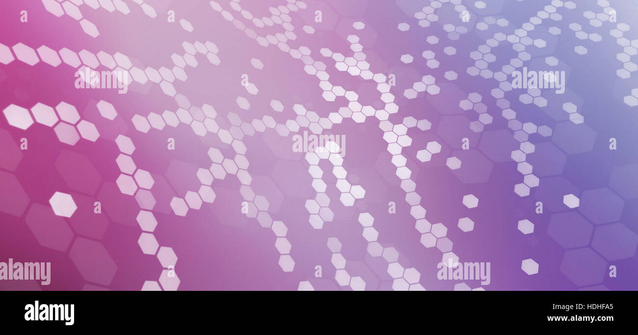 Digitally generated image of molecular structures over colored background Stock Photo