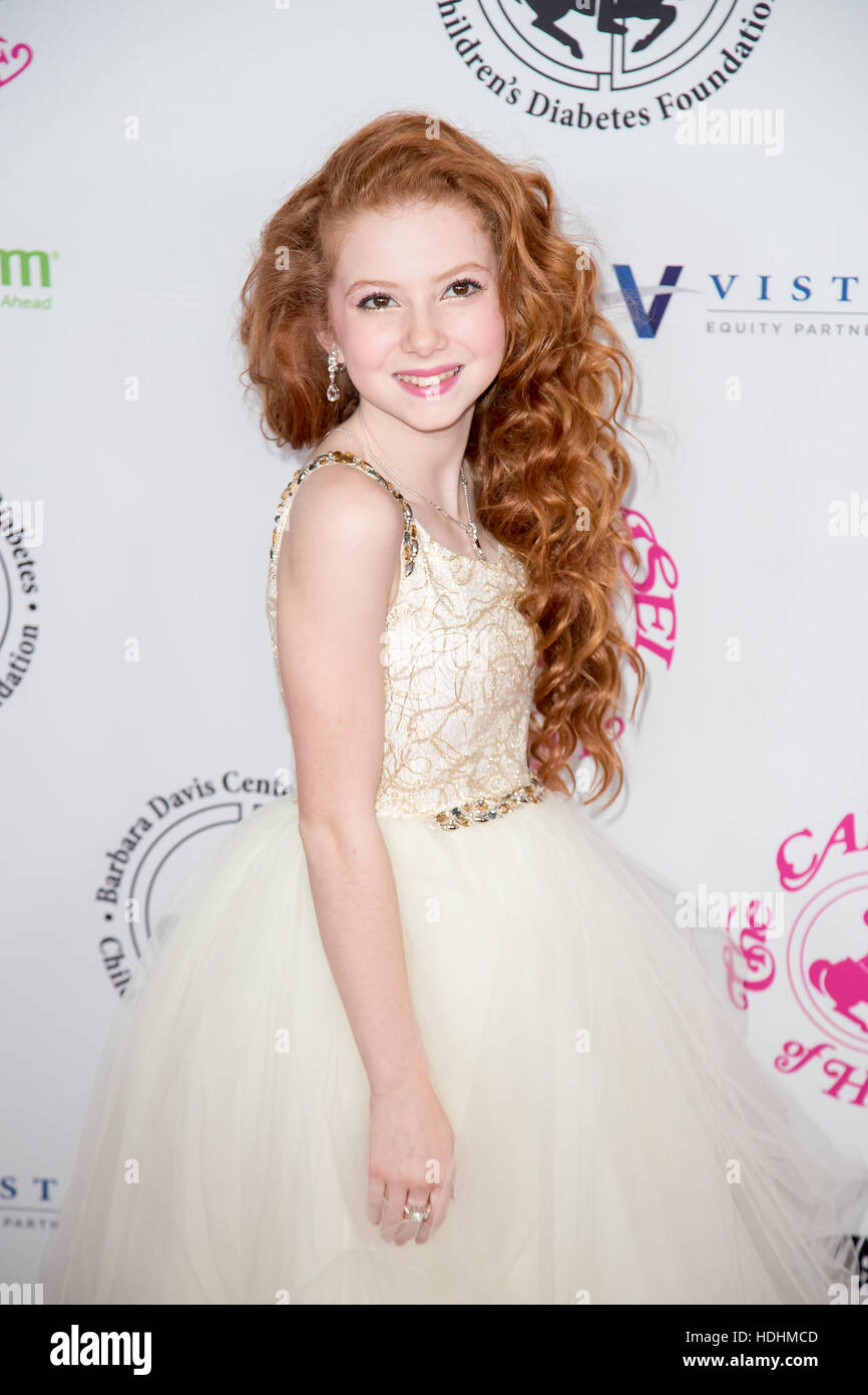 Francesca Capaldi attending the 2016 Carousel of Hope Ball, held at the Beverly Hilton Hotel, in Beverly Hills, California.  Featuring: Francesca Capaldi Where: Beverly Hills, California, United States When: 09 Oct 2016 Stock Photo