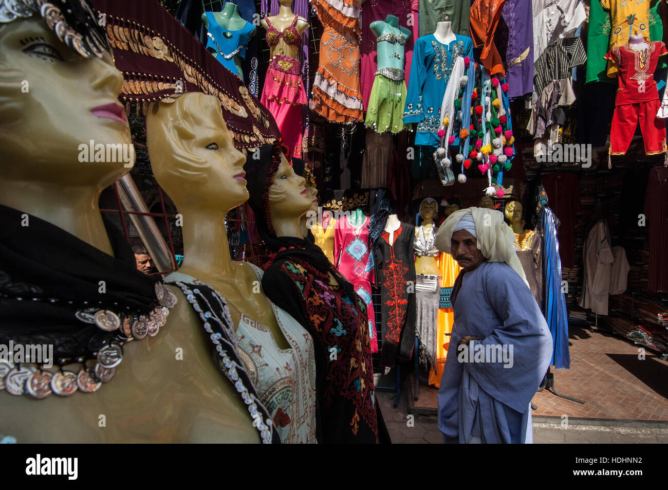 Shopping in Khan el-Khalili bazaar Cairo Egypt Stock Photo