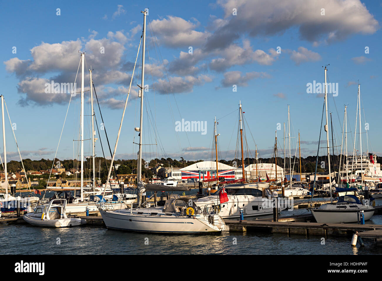 Yachts in harbour, Cowes, Isle of Wight, UK Stock Photo