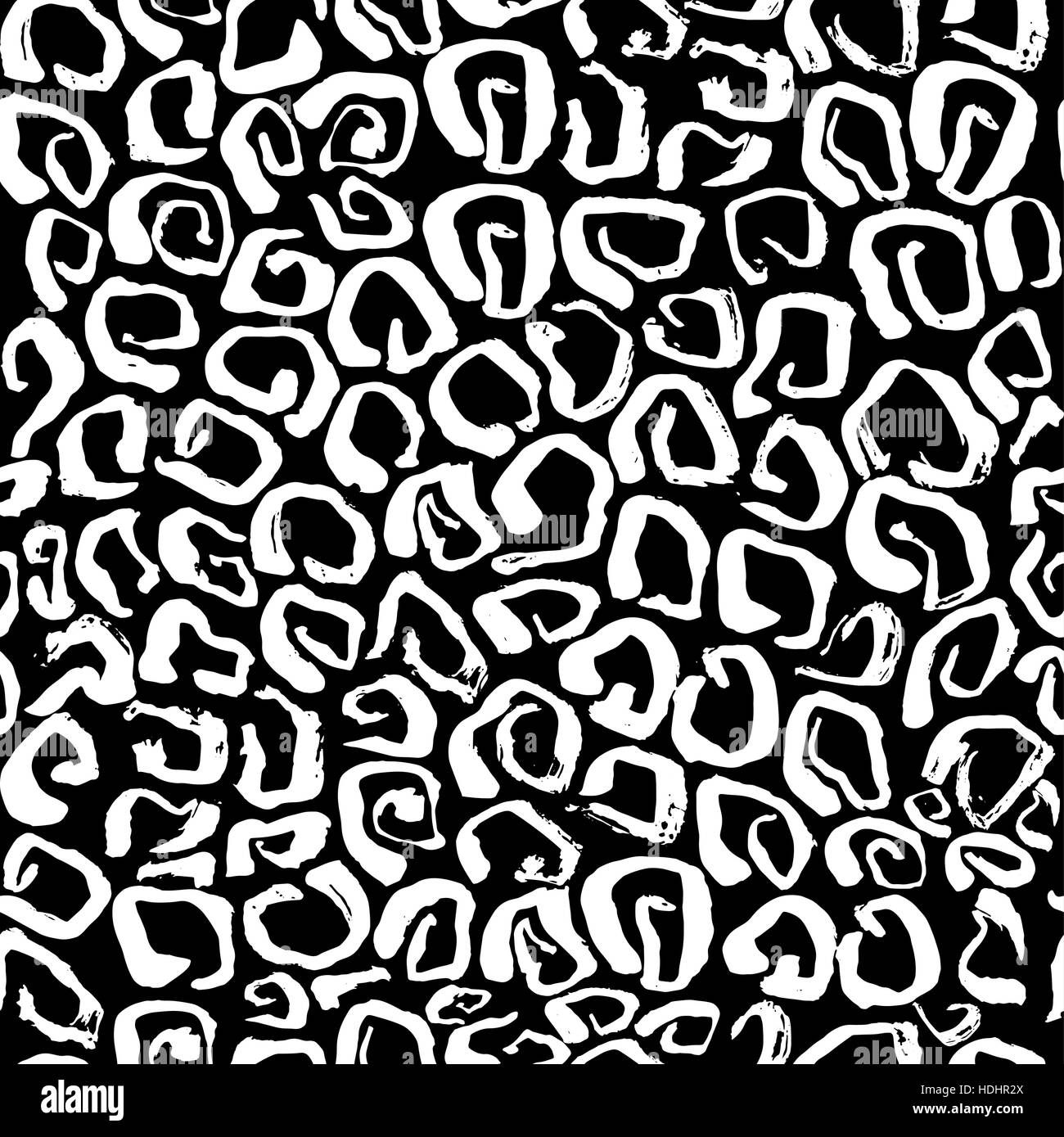 Vector illustration Leopard print seamless pattern. Black and white ...