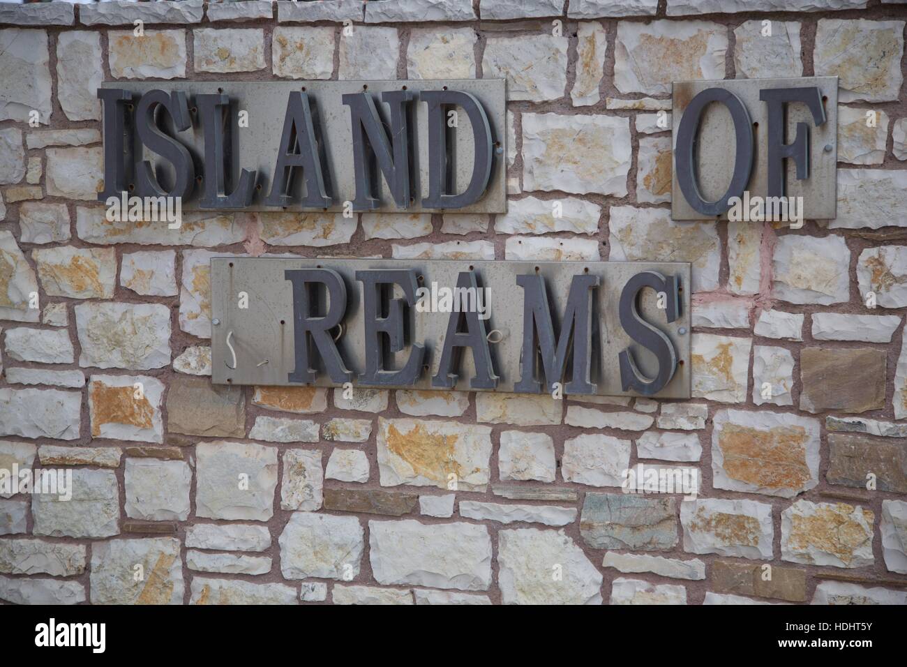 Island of Dreams, a derelict resort in Limni Greece Stock Photo