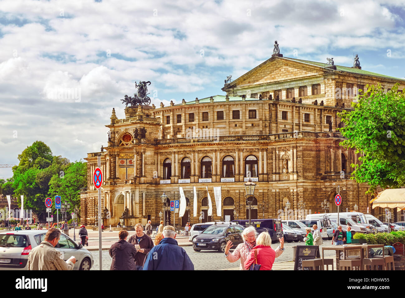 DRESDEN,GERMANYSEPTEMBER 08,2015 Semperoper is the opera house of the