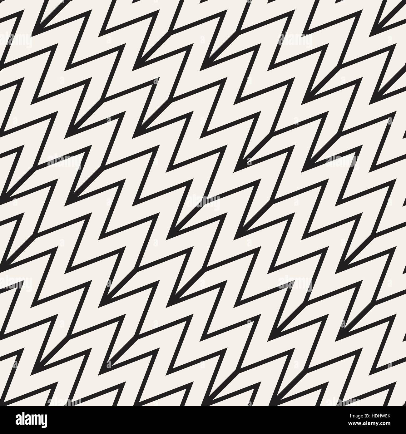 ZigZag Edgy Stripes. Vector Seamless Black and White Pattern Stock ...