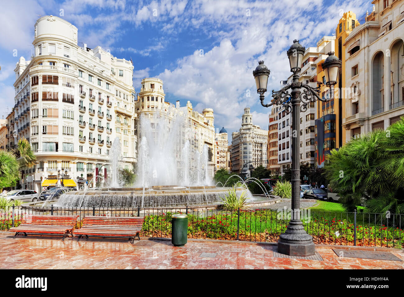 Cityscape of Valencia third size population city in Spain Stock Photo