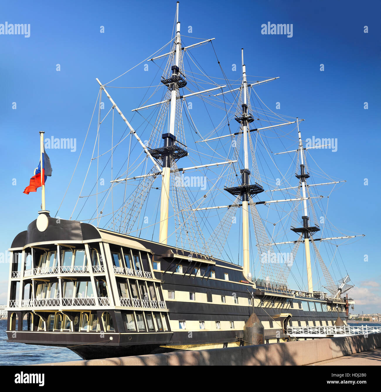 Old frigate in moorage St.Petersburg, Russia Stock Photo - Alamy