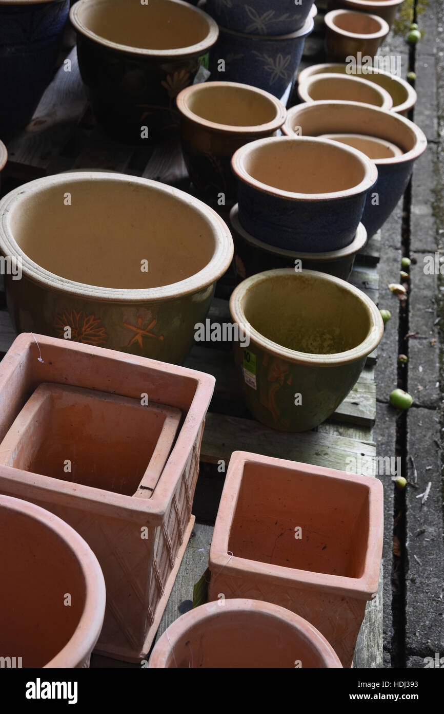 Pots,Perry's Cider Mills,Farm Shop,Dowlish Wake,Ilminster,Somerset.UK Stock Photo Alamy