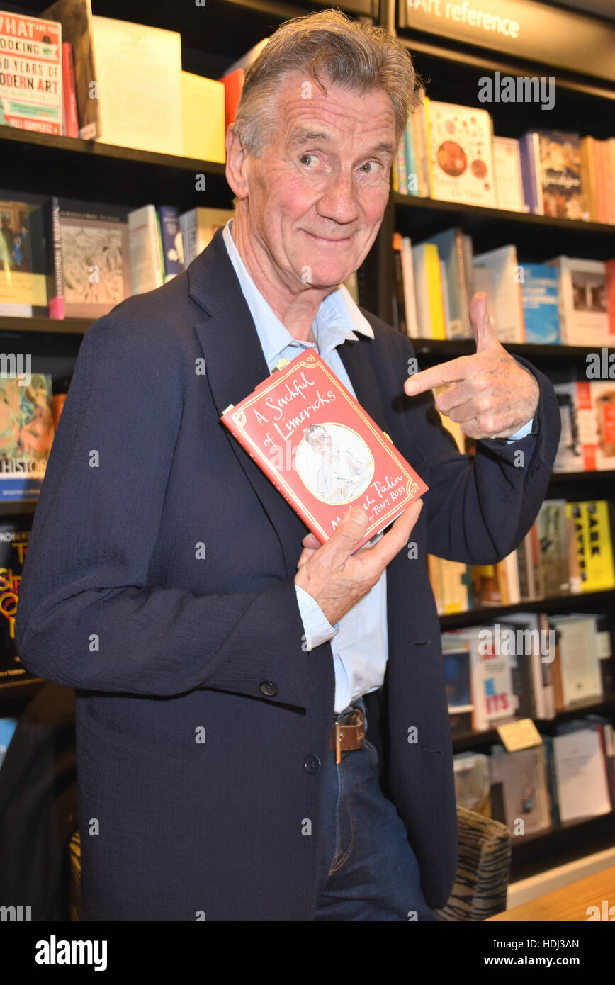 Michael Palin,Signing of 'A Sackful of Limericks',Waterstones,Piccadilly,London.UK 01.12.16 Stock Photo