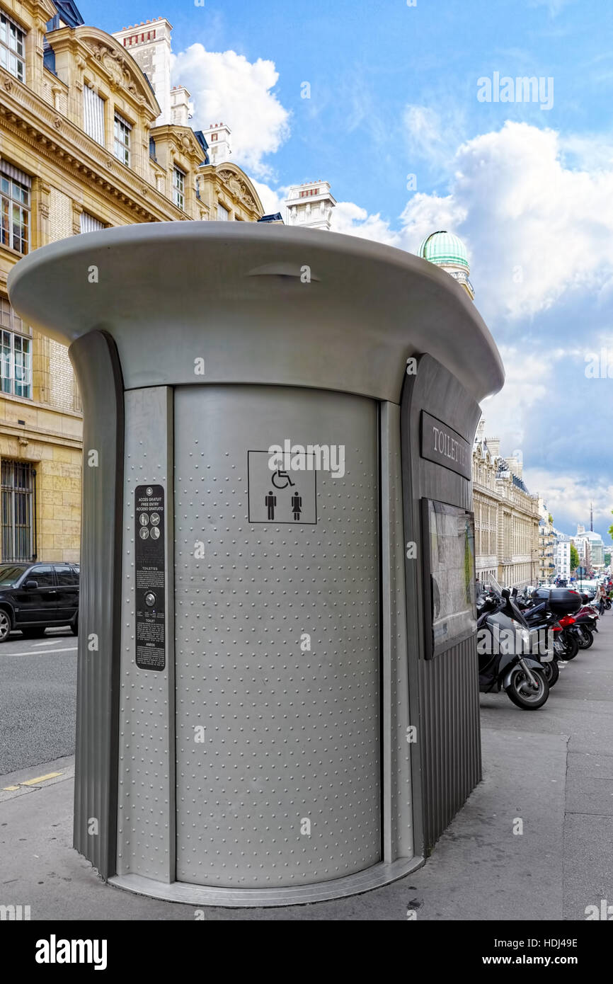 Automatic toilet on the street in Paris. France Stock Photo Alamy