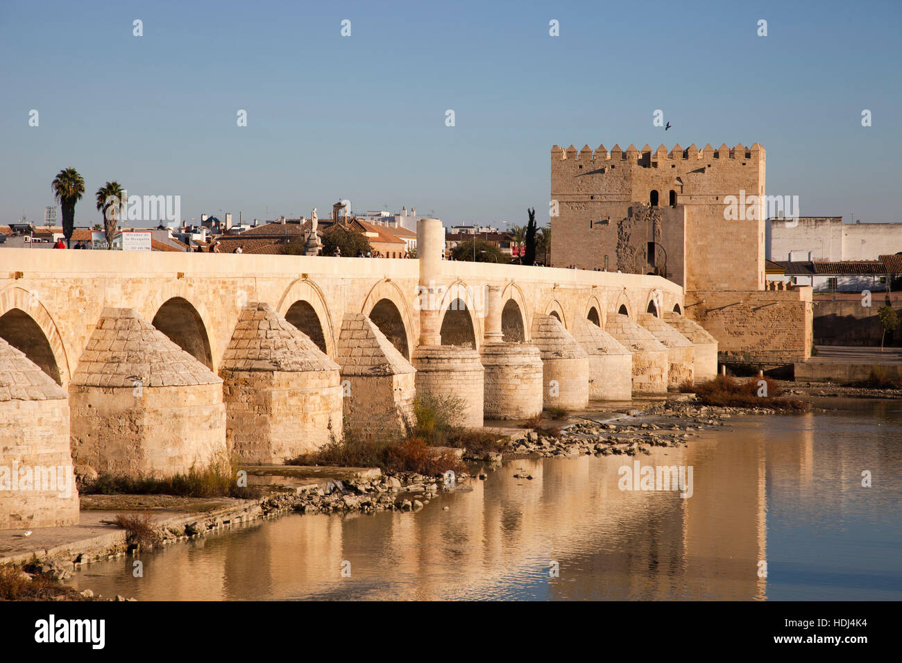 Roman Bridge and Torre de la Calahorra, Cordoba, Andalucia, Spain, Europe Stock Photo