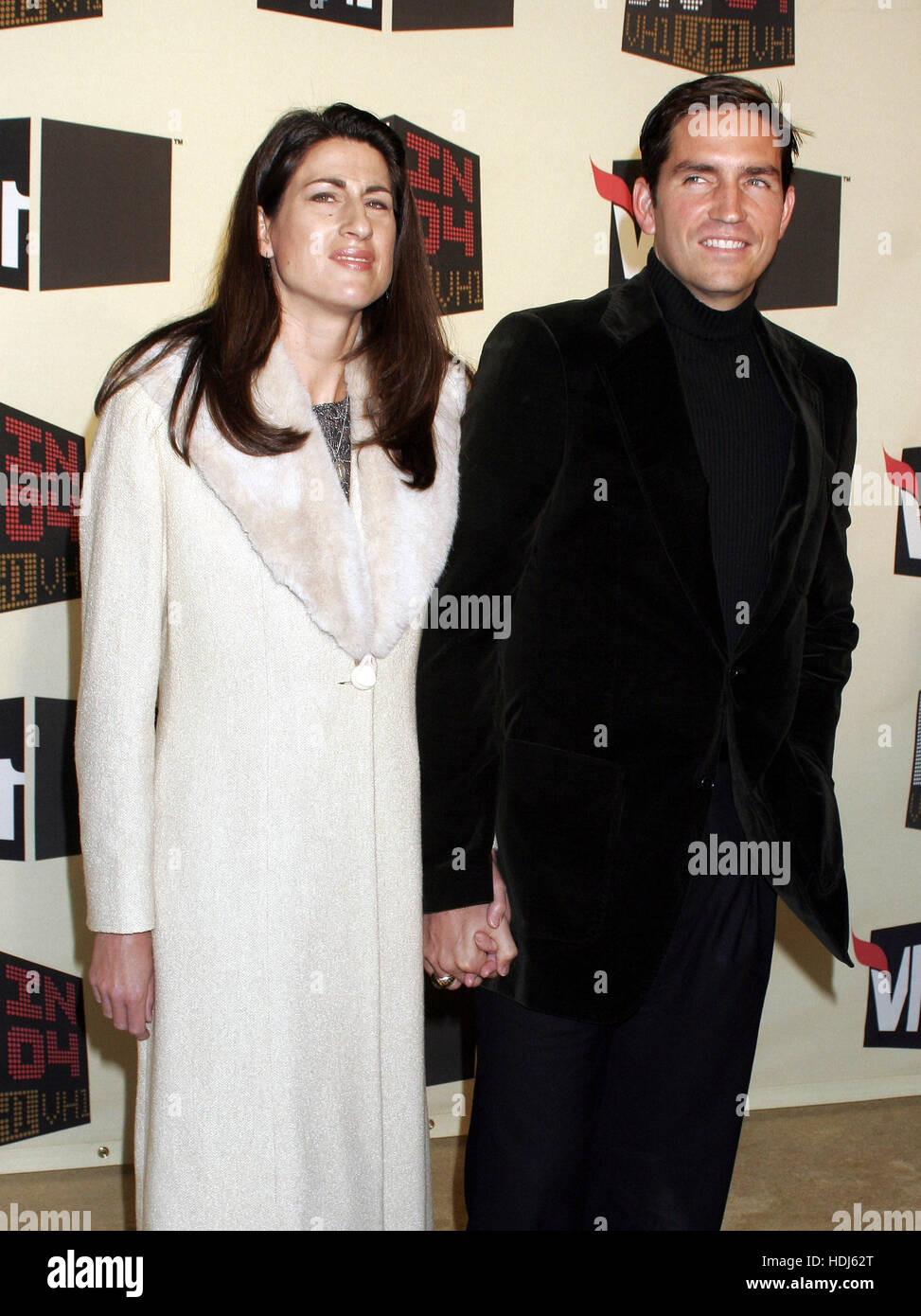 Jim Caviezel and his wife, Kerri Browitt, at VH-1's Big in 2004 award show on December 1, 2004 in Los Angeles. Photo credit: Francis Specker Stock Photo