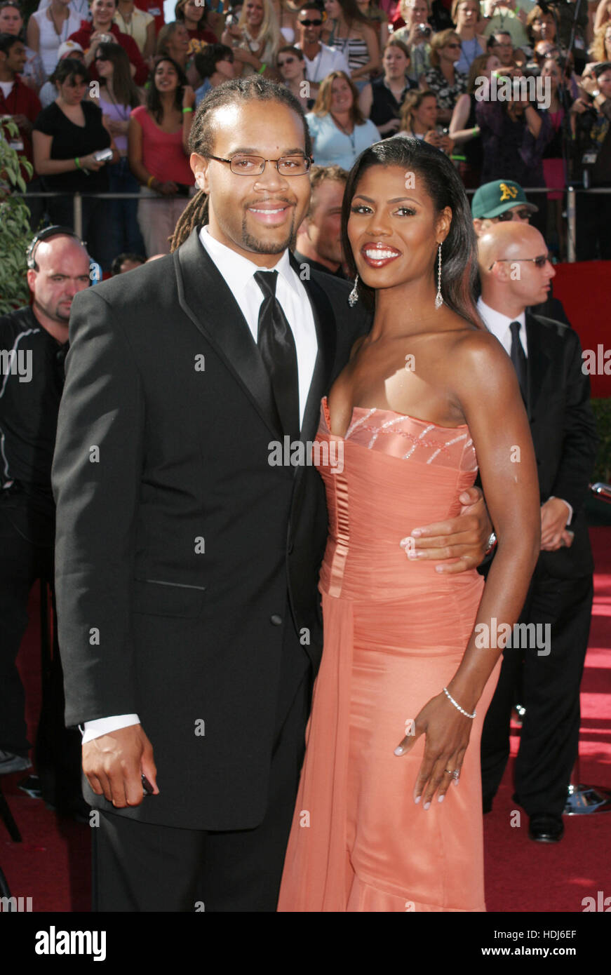 Omarosa Manigault-Stallworth and husband Aaron at the 56th Annual Emmy Awards  on September 19, 2004 in Los Angeles, California. Photo credit: Francis Specker Stock Photo