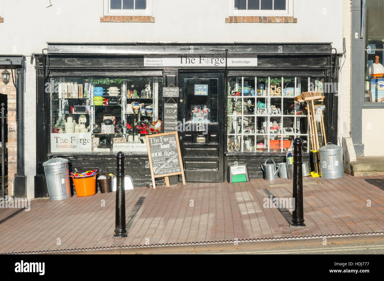 The Forge hardware and ironmongery shop in Tontine Hill, Ironbridge Stock Photo
