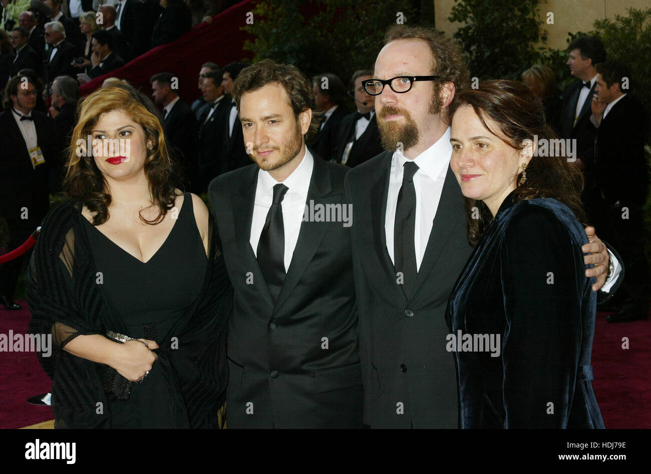 Paul Giamatti and family at the Academy Awards  in Hollywood,  California on February 29, 2004. Wife Elizabeth Cohen, son, Samuel Giamatti. Photo credit: Francis Specker Stock Photo