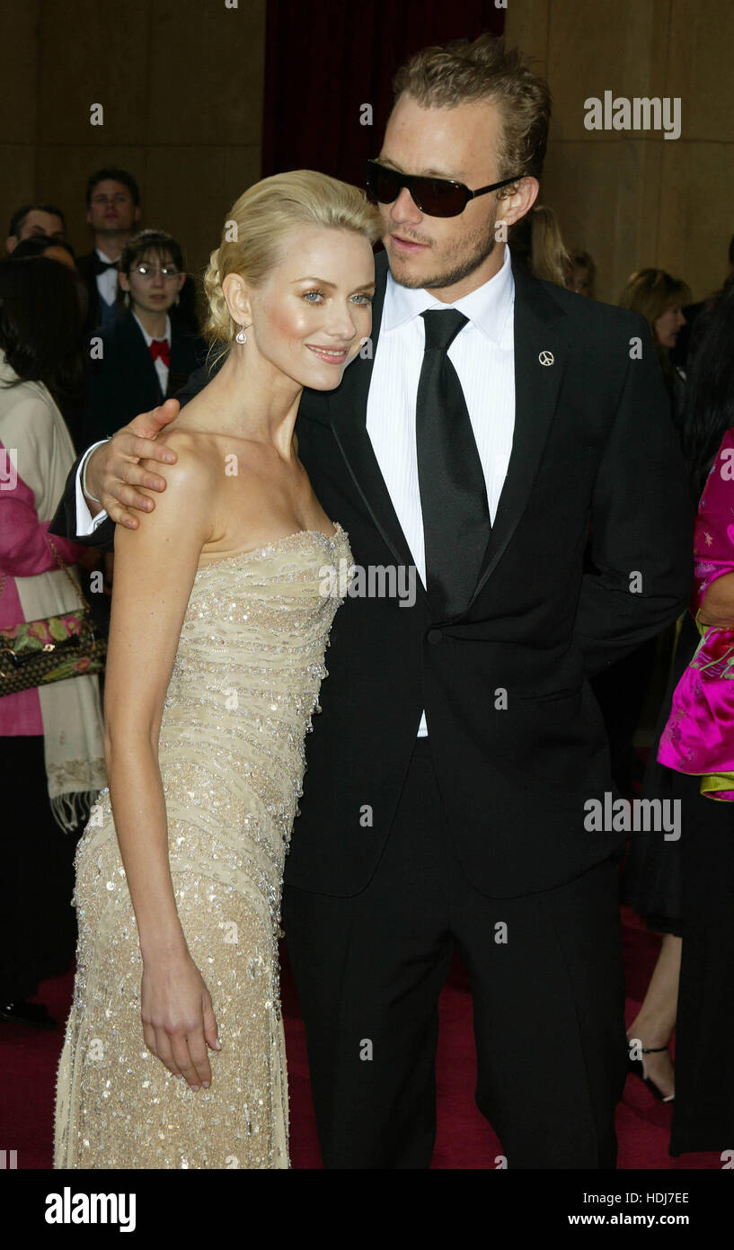 Naomi Watts and Heath Ledger at the Academy Awards in Hollywood