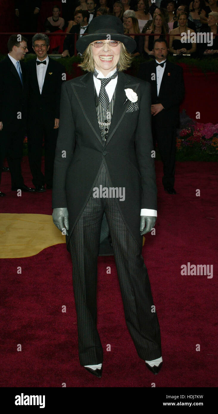 Diane Keaton at the Academy Awards  in Hollywood,  California on February 29, 2004.  Photo credit: Francis Specker Stock Photo