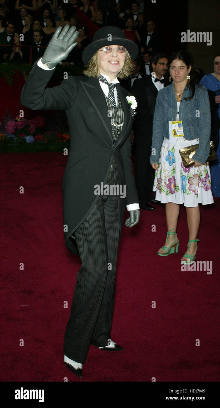 Diane Keaton at the Academy Awards  in Hollywood,  California on February 29, 2004.  Photo credit: Francis Specker Stock Photo