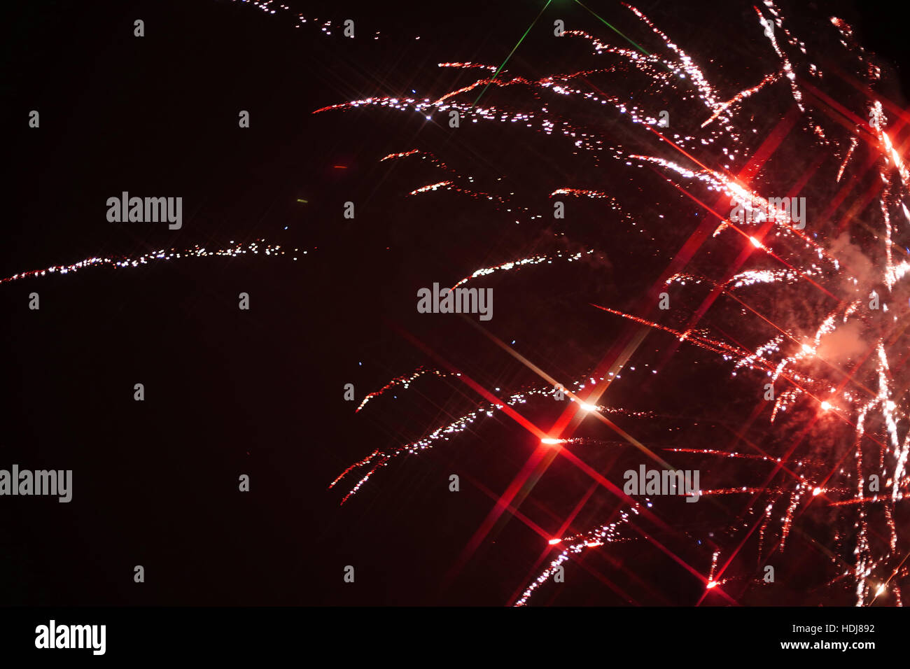 Fireworks light explosion in dark sky Stock Photo Alamy