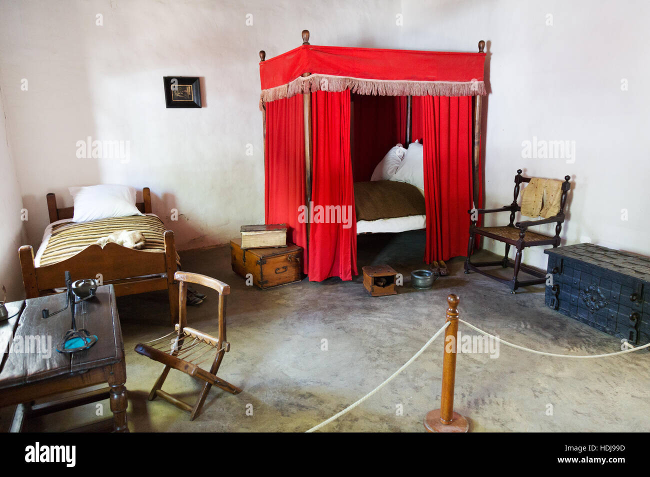 Interior of an 18th Century house bedroom, Stellenbosch Village Museum, Stellenbosch South Africa Stock Photo