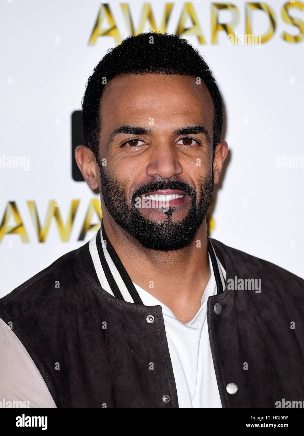 Craig David attending the BBC Music Awards at the Royal Victoria Dock, London. PRESS ASSOCIATION Photo. Picture date: Monday 12th December, 2016. See PA Story SHOWBIZ Music. Photo credit should read: Ian West/PA Wire Stock Photo