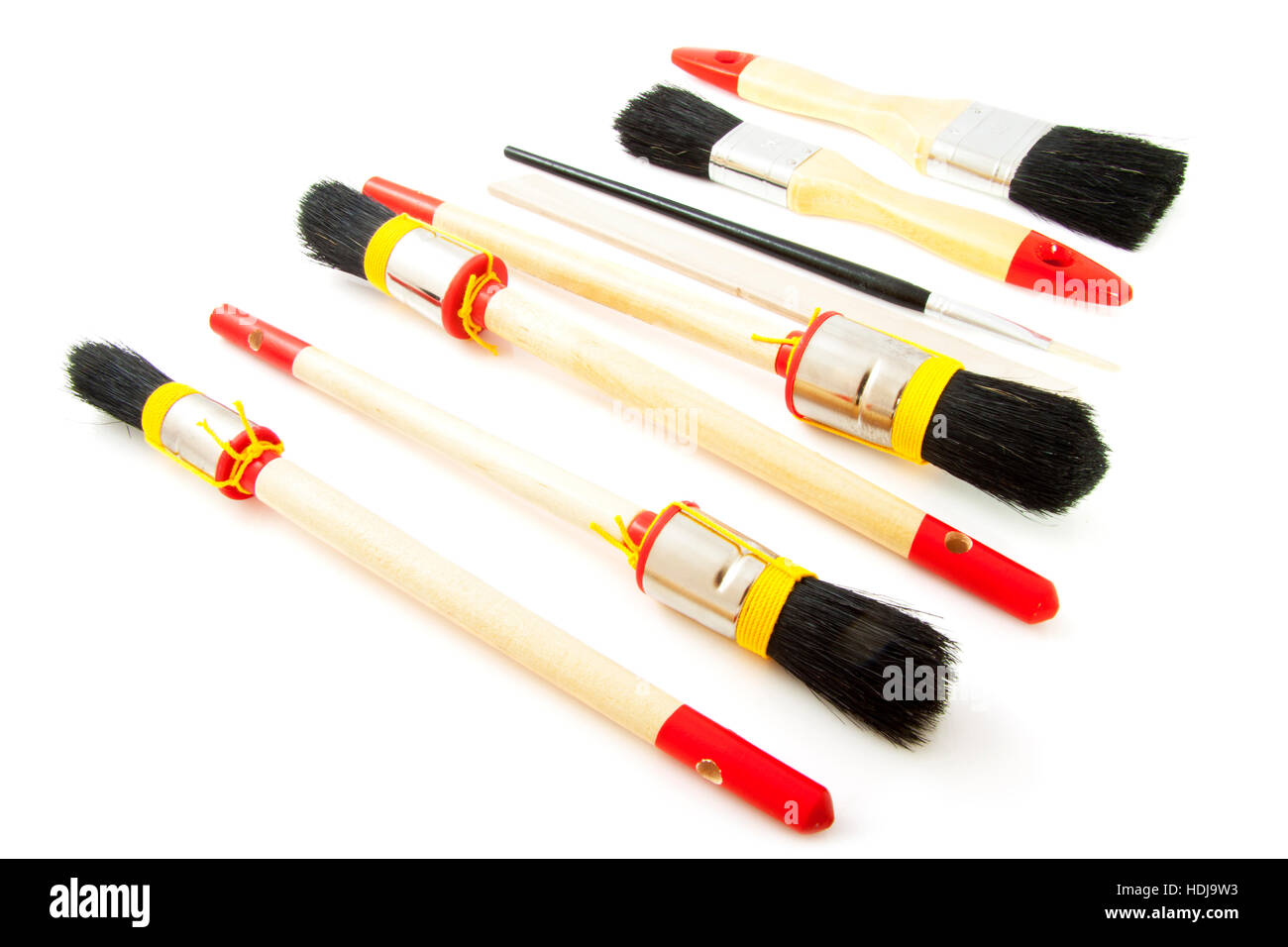 New paintbrushes in a row isolated over white Stock Photo Alamy