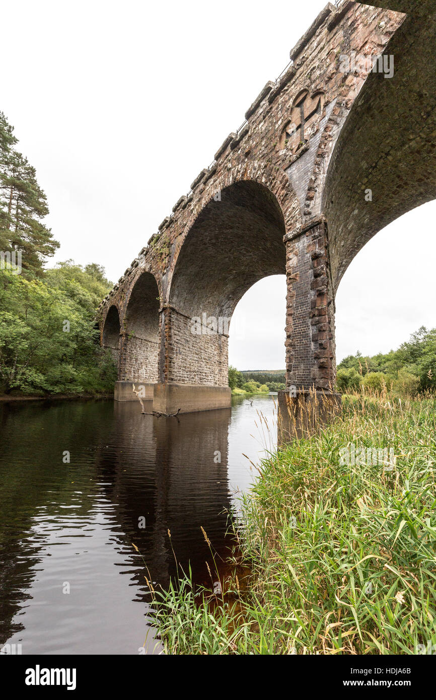 Kielder Railway Viaduct built in 1862 as a seven skew arch bridge, Northumberland, England, UK Stock Photo